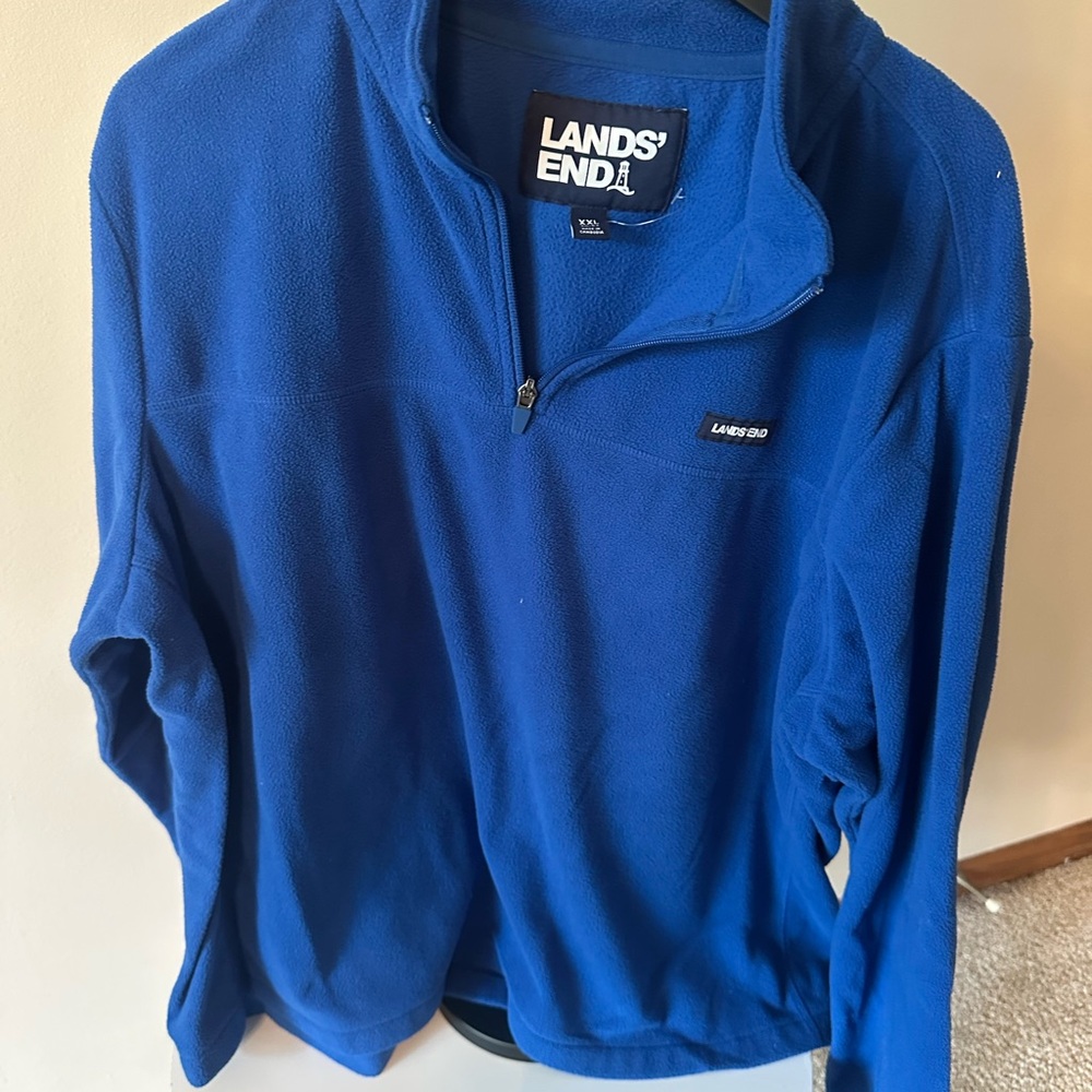 Lands' End Vibrant Blue Quarter-Zip Fleece